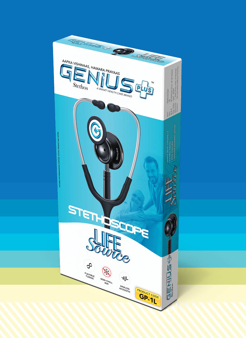 Life Source Stethoscope — Single-head chestpiece with flexible tubing, non-chill rim and clear analog acoustics.