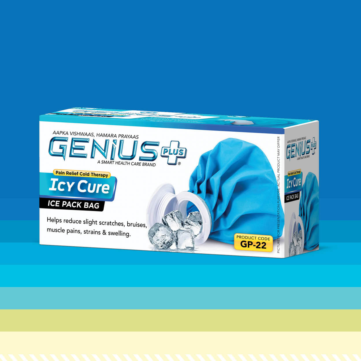 Icy Cure Ice Pack Bag — Pain-relief cold therapy ice bag that helps reduce slight scratches, bruises, muscle pains, strains and swelling.