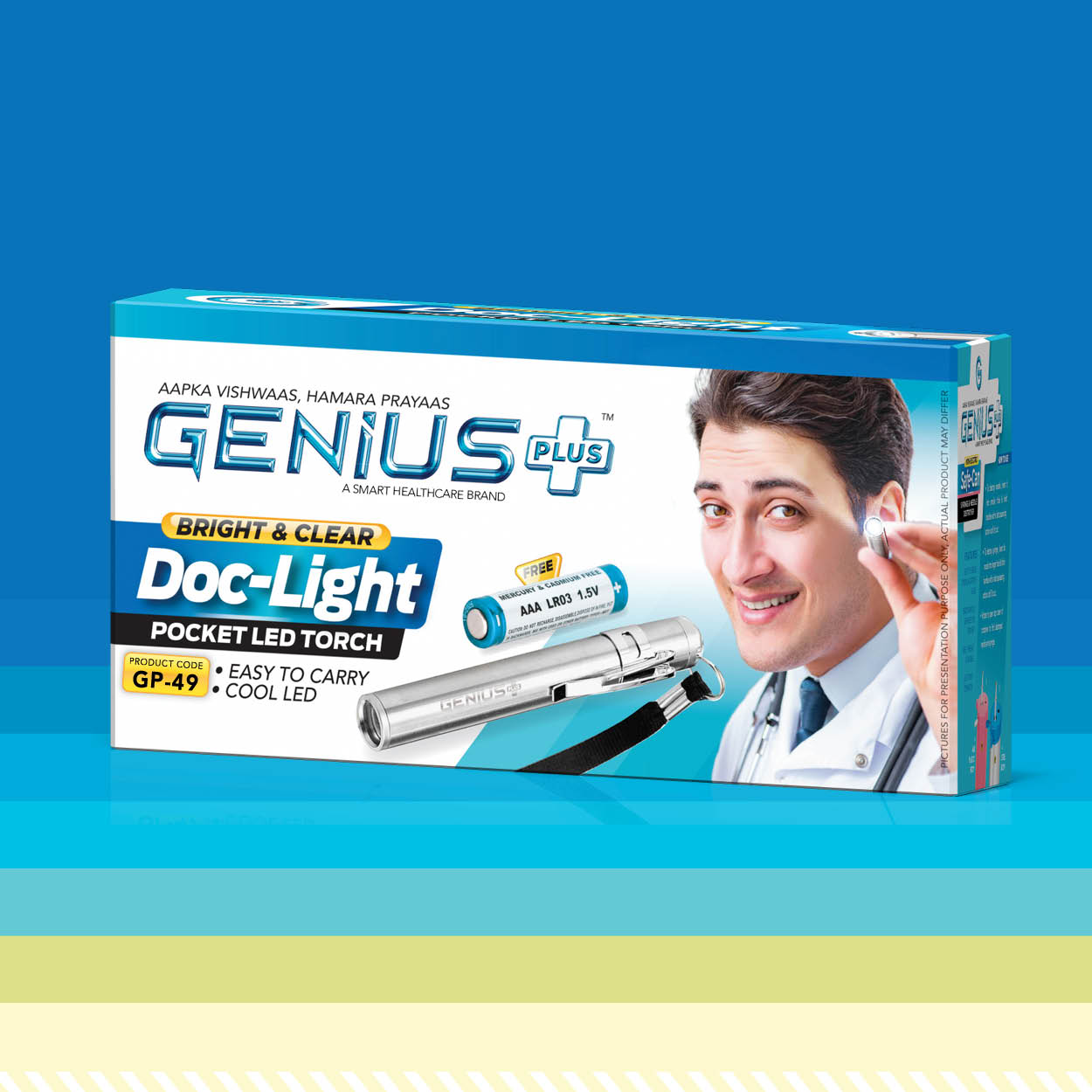 Doc-Light Pocket LED Torch — Bright & clear pocket LED torch for pupil, ear and throat checks — light enough to clip on all day.