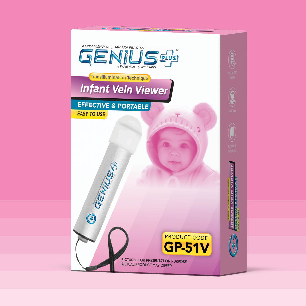 Infant Vein Viewer — Portable transillumination vein viewer that makes infant veins easier to locate before cannulation.