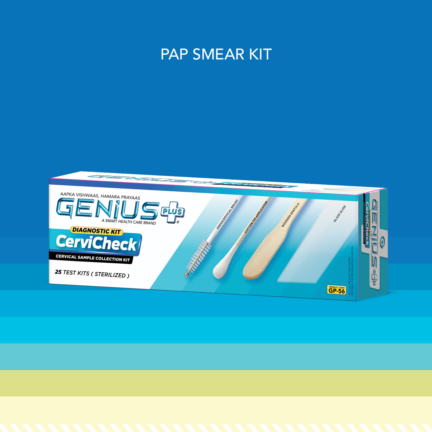 CerviCheck Pap Smear Kit — Cervical sample collection diagnostic kit with everything needed for a Pap smear test.