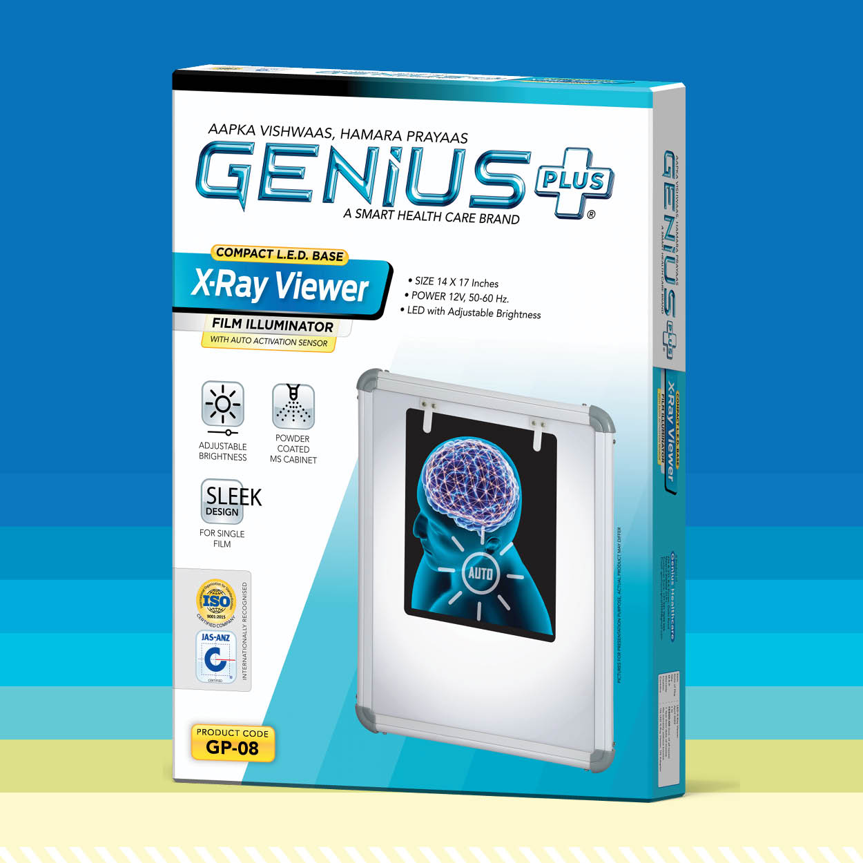 X-Ray Viewer Film Illuminator — Compact LED-base X-ray film illuminator with auto activation sensor, for a single film.