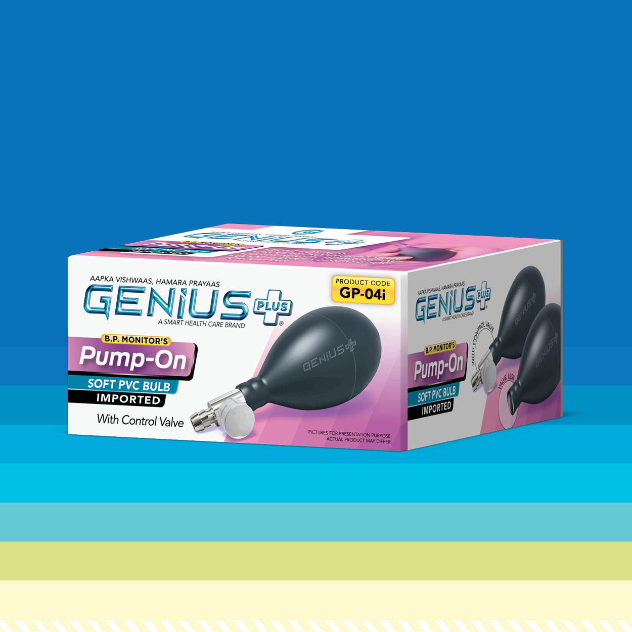 Pump-On Soft PVC Bulb (Imported) — Imported soft PVC bulb for B.P. monitors, supplied with a control valve.