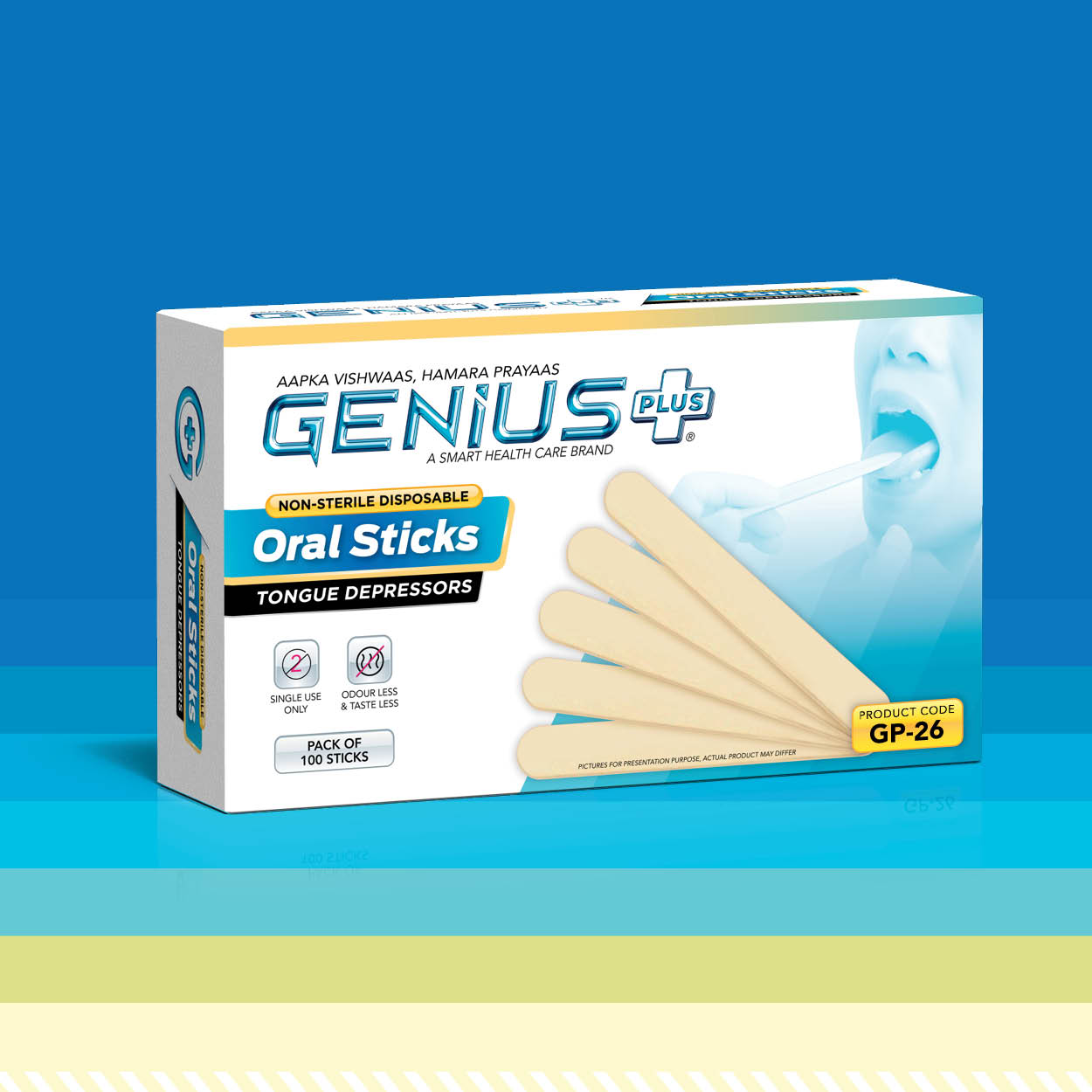 Oral Sticks Tongue Depressors — Non-sterile disposable wooden tongue depressors for routine oral and throat examination.