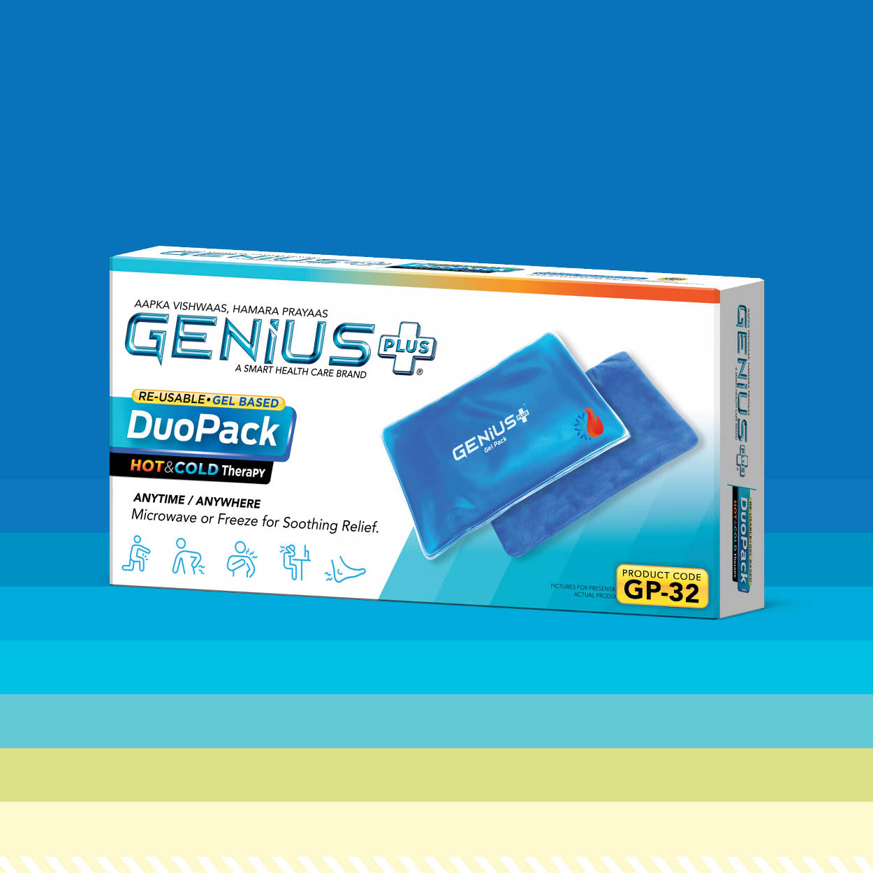 DuoPack Hot & Cold Therapy Gel Pack — Re-usable gel-based pack for hot or cold therapy, anytime and anywhere — microwave or freeze for soothing relief.