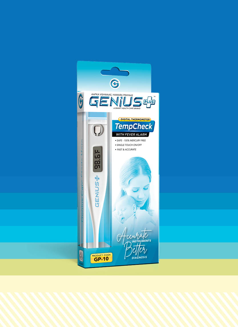 TempCheck Digital Thermometer — 100% mercury free with fever alarm, single touch on/off and fast, accurate readings.